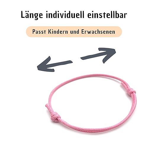 Vimara Partner-Set gewachstes Armband Schwarz + Pink