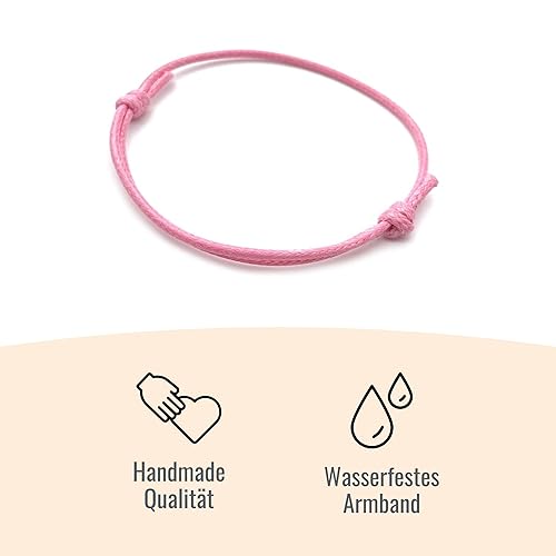 Vimara Partner-Set gewachstes Armband Schwarz + Pink
